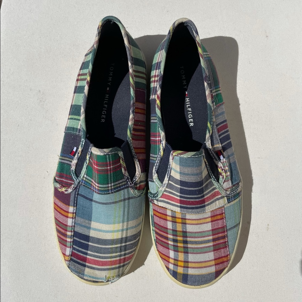 Tommy Hilfiger Slip On Plaid Sneakers
